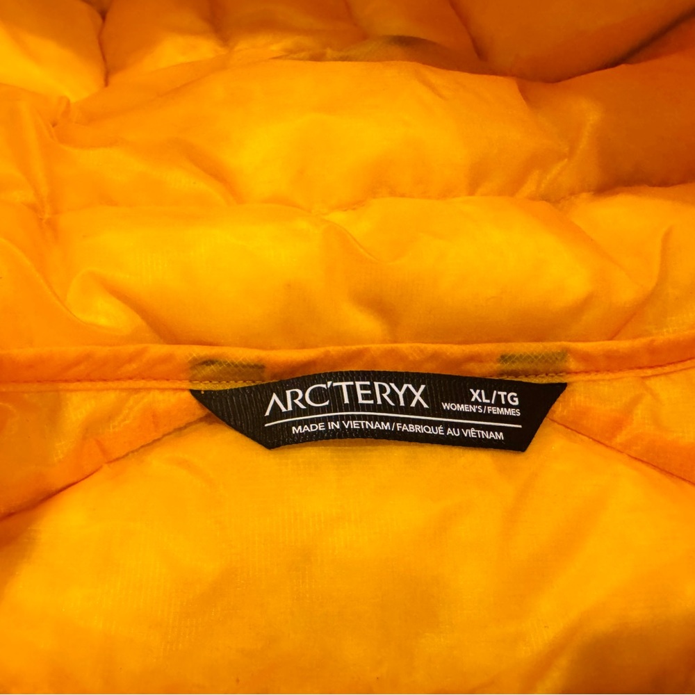 Arc'teryx Women's Bright Yellow Puffer Jacket with Hood - Picture 3 of 6